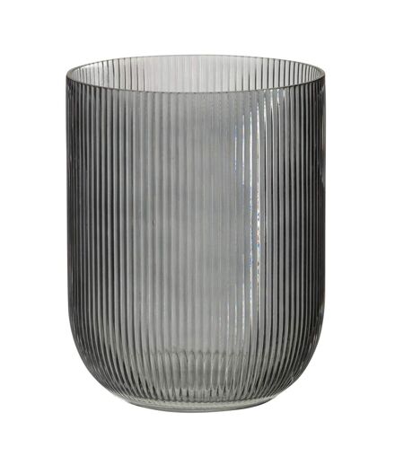 Vase Design en Verre Ligné 21cm Noir