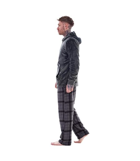 Ensemble De Pyjama Long Motif/style À Carreaux Homme Charbon Keanu