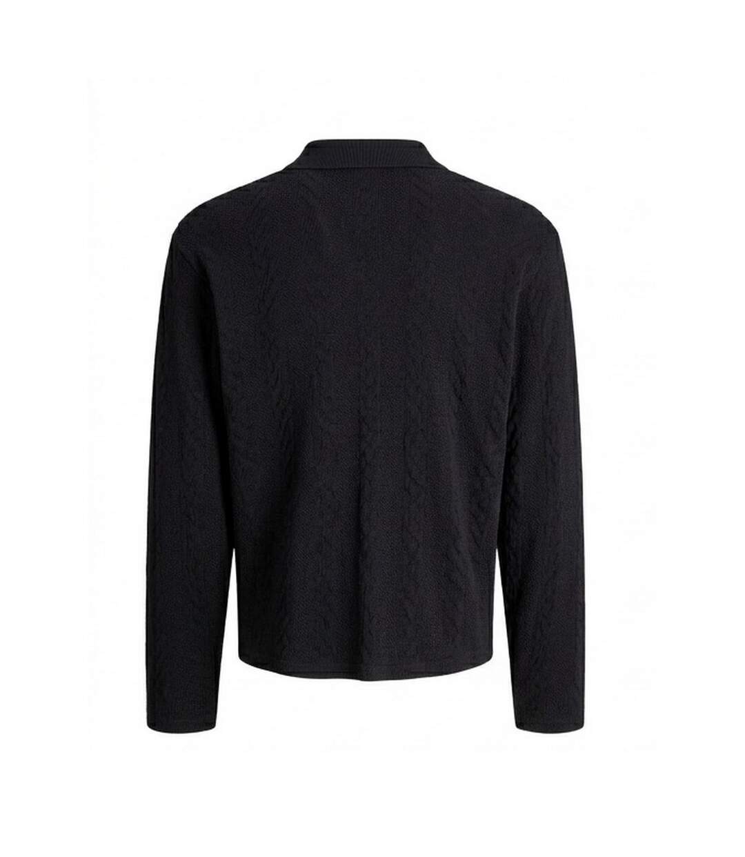Mens Cable Knit Regular Long-sleeved Jumper Black Jack And Jones-2