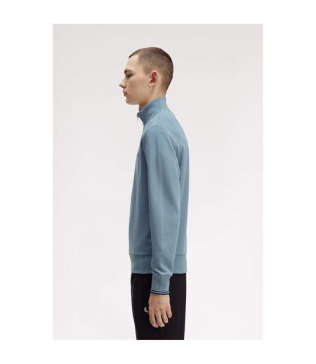 Mens Logo Half Zip Sweatshirt Blue Fred Perry