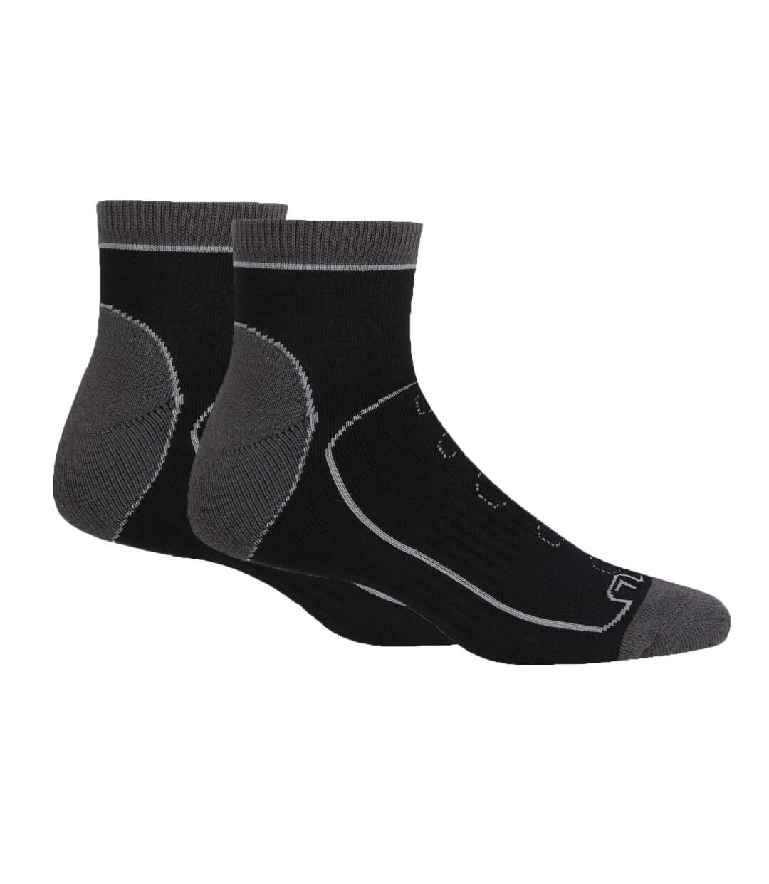 Regatta Mens Samaris Trail Ankle Socks (Pack of 2) (Black/Dark Steel) - UTRG5816-2