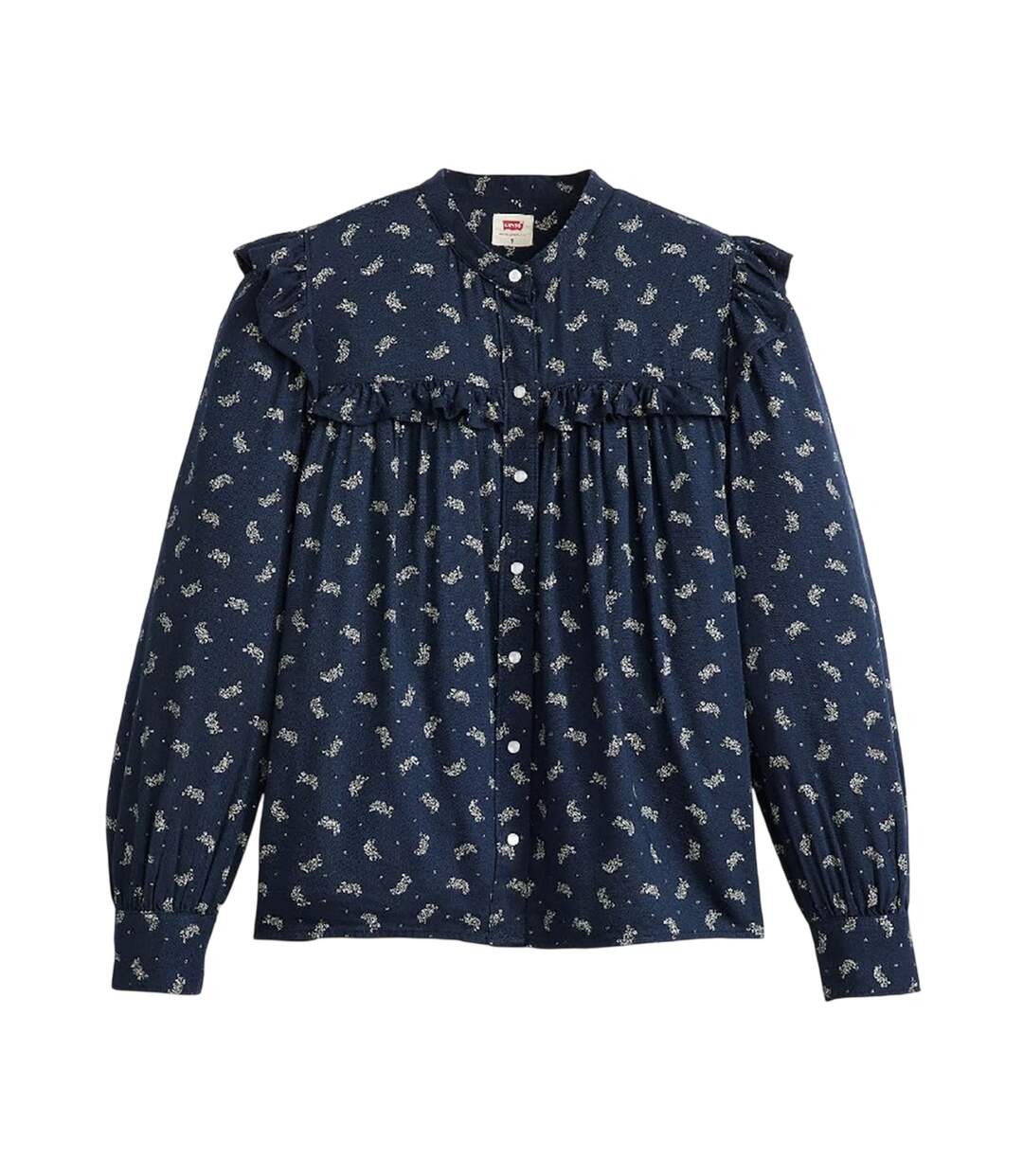 Blouse Manches À Volant Motif/style Floral Gianna Femme Bleu Marine Levis-2