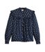 Blouse Manches À Volant Motif/style Floral Gianna Femme Bleu Marine Levis-2