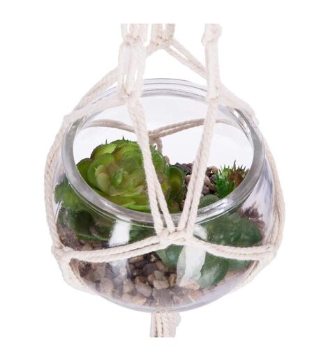 Plante Artificielle à Suspendre Verre 53cm Transparent