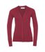 Russell Collection Womens/Ladies Knitted V Neck Cardigan (Cranberry Marl) - UTRW9596