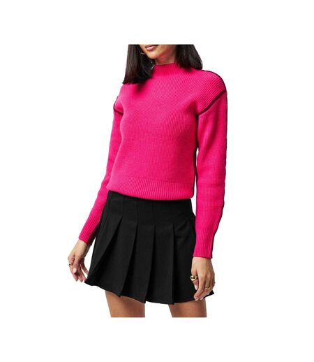 Pull Manches Longues Motif/style Côtelé Femme Rose Lumineux French Connection