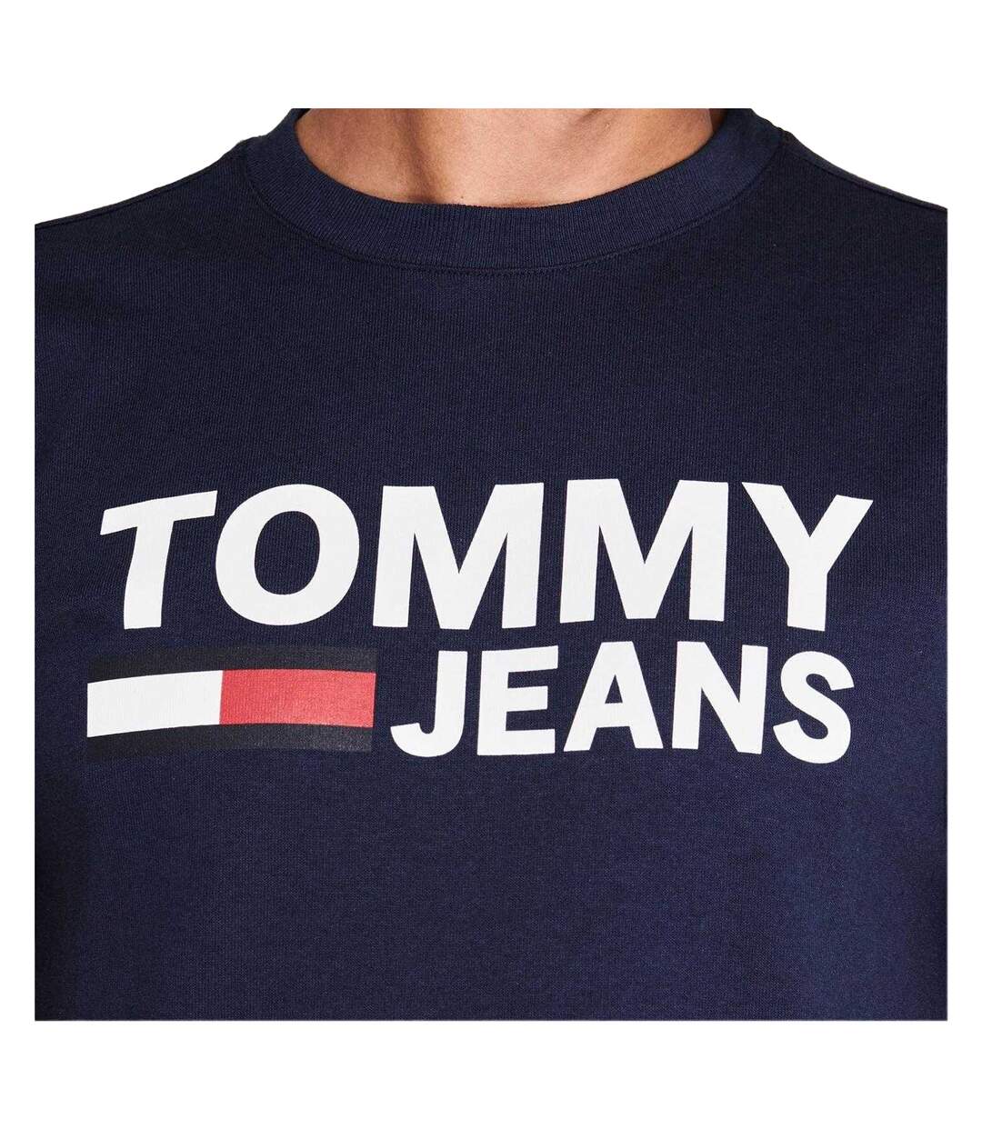 Mens Cropped Logo T-shirt Black Iris Tommy Jeans-4