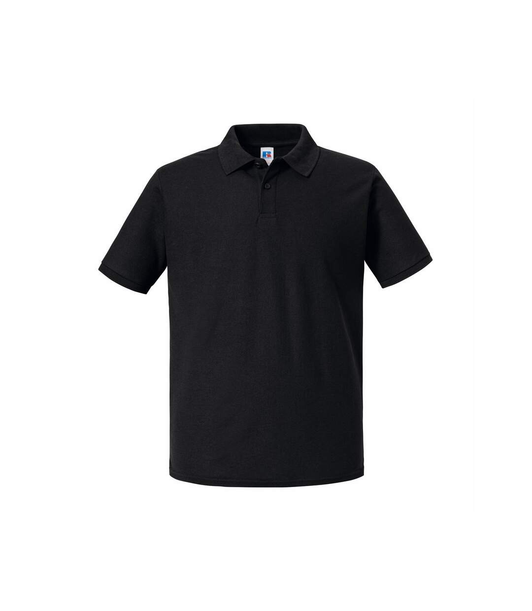 Mens Authentic Pique Polo Shirt Black Russell-1