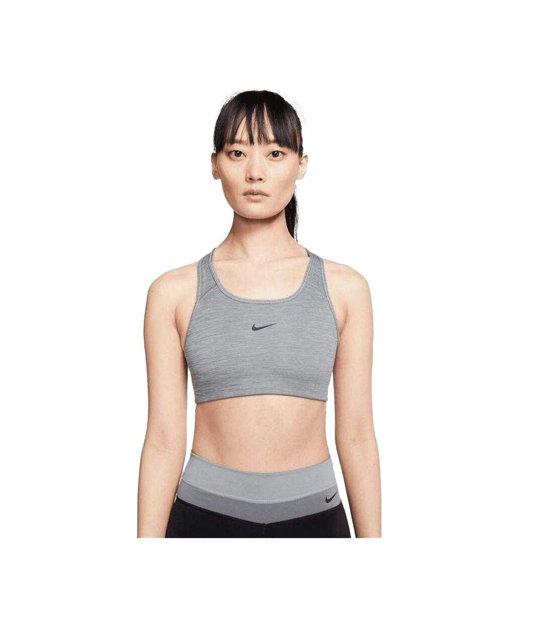Brassière De Sport Motif/style Swoosh Femme Gris Nike-2