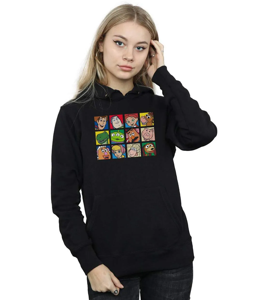 Disney - Sweat à capuche TOY STORY CHARACTER SQUARES - Femme (Noir) - UTBI15187-2