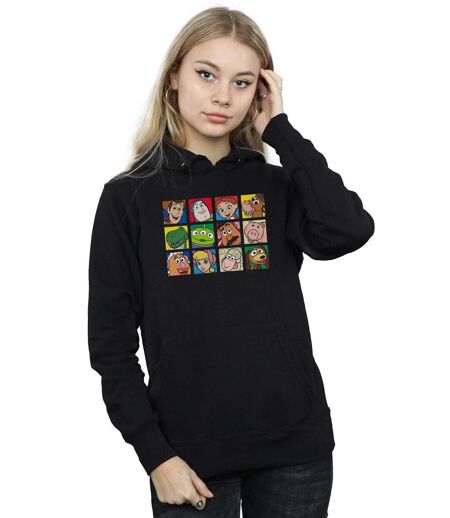 Disney - Sweat à capuche TOY STORY CHARACTER SQUARES - Femme (Noir) - UTBI15187