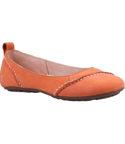 Womens/ladies janessa suede slip on pumps orange Hush Puppies