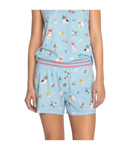 Short De Pyjama Motif/style Imprimé Femme Bleu Clair PJ Salvage