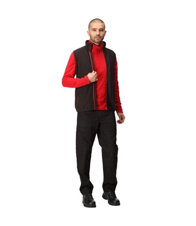 Mens Fleece Gilet Black Classic Red Regatta Professional