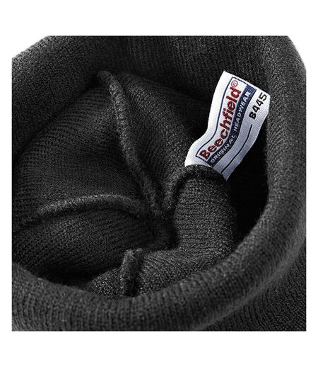 Beechfield Unisex Plain Winter Beanie Hat / Headwear (Ideal for Printing) (Black)