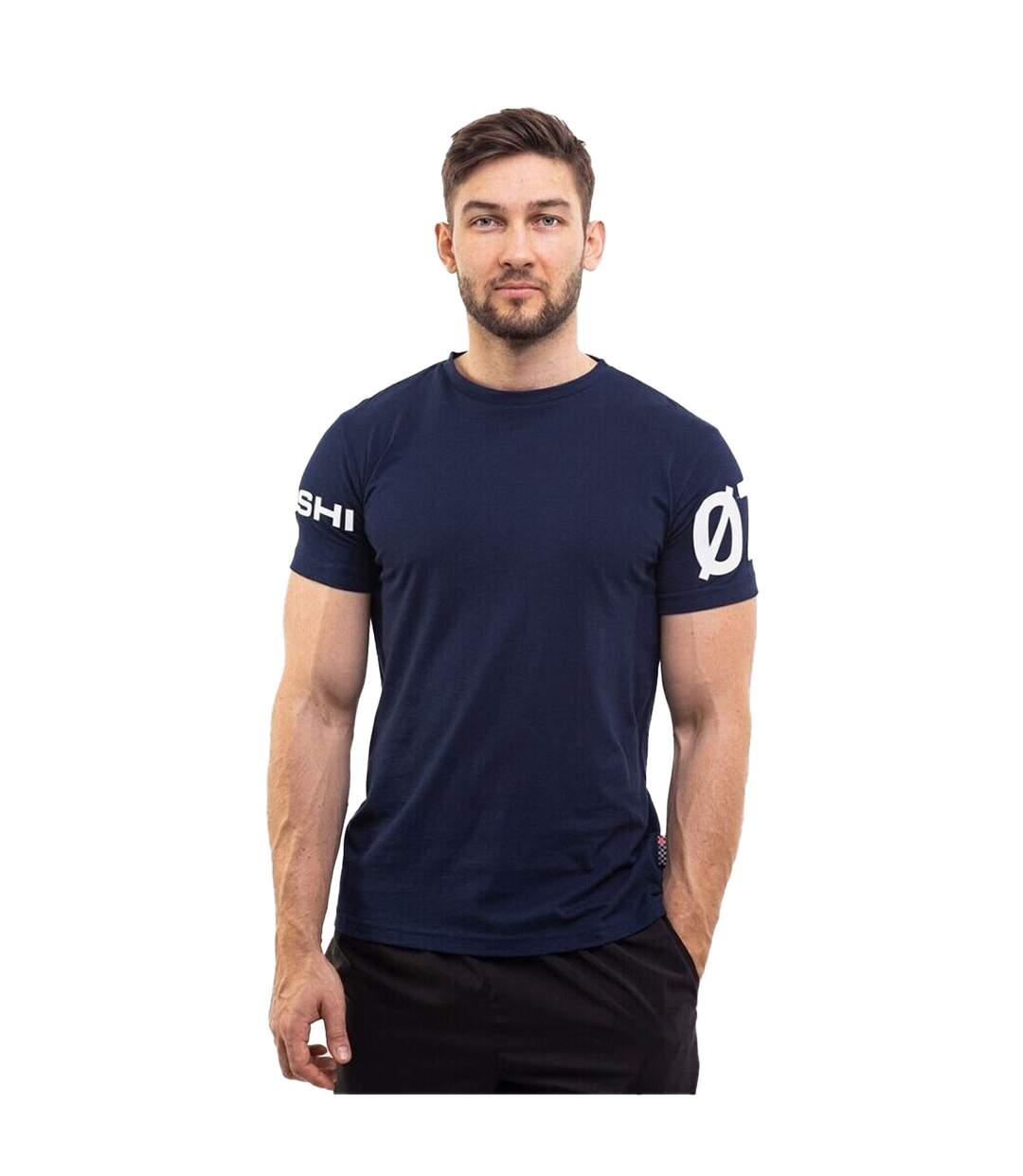 T-shirt Motif/style Imprimé Sur Manche Homme Bleu Marine Ozoshi-1