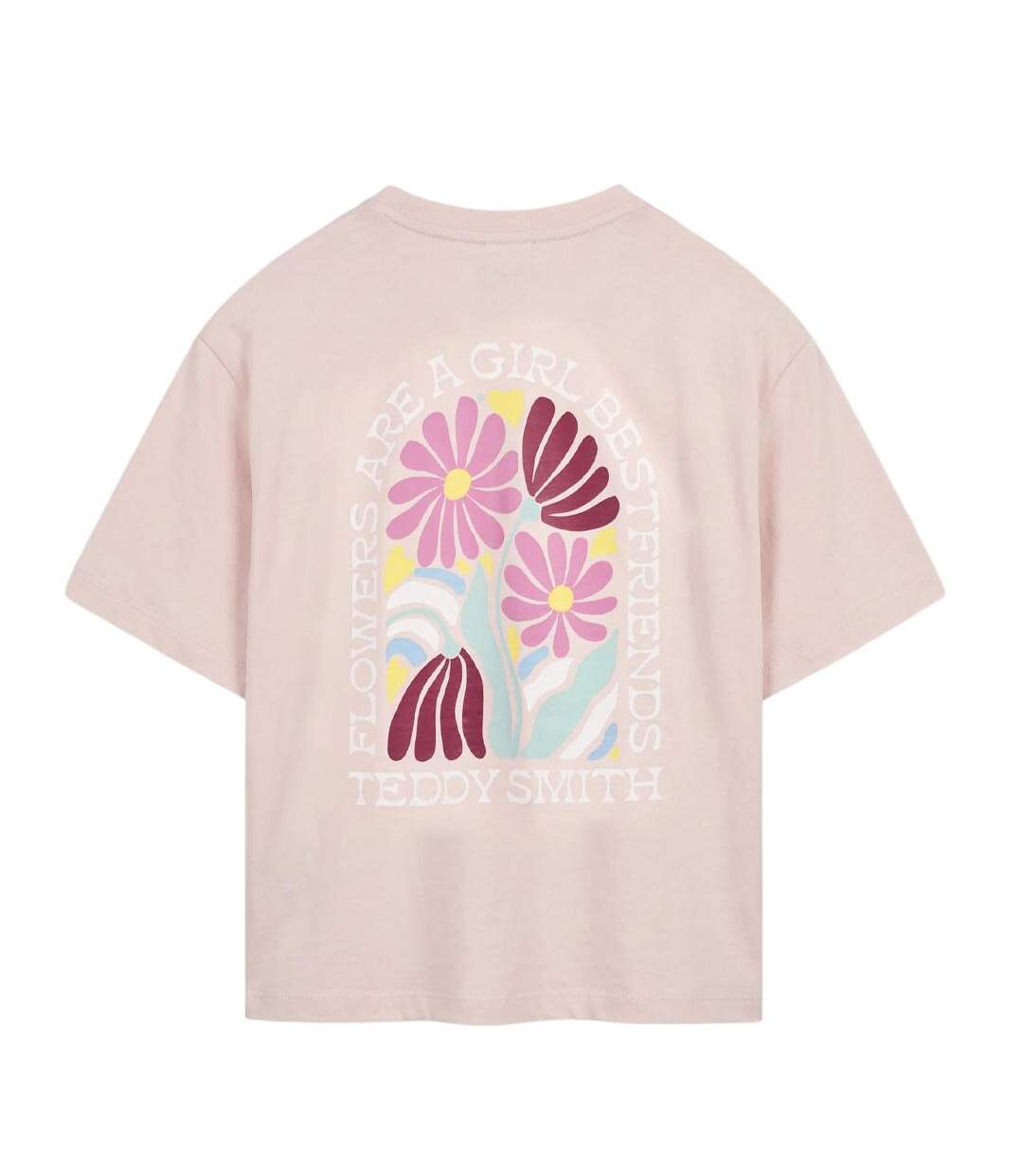 T-Shirt rose femme teddy smith flowa-2