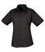 Premier Short Sleeve Poplin Blouse/Plain Work Shirt (Black) - UTRW1092