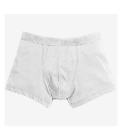 Fruit Of The Loom Mens Classic Shorty Cotton Rich Boxer Shorts (Pack Of 2) (White)