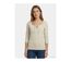 MAYFLOWER DOUGLAS2 - Tee-shirt beige manches 3/4 en maille flammée et col V à lacets-1