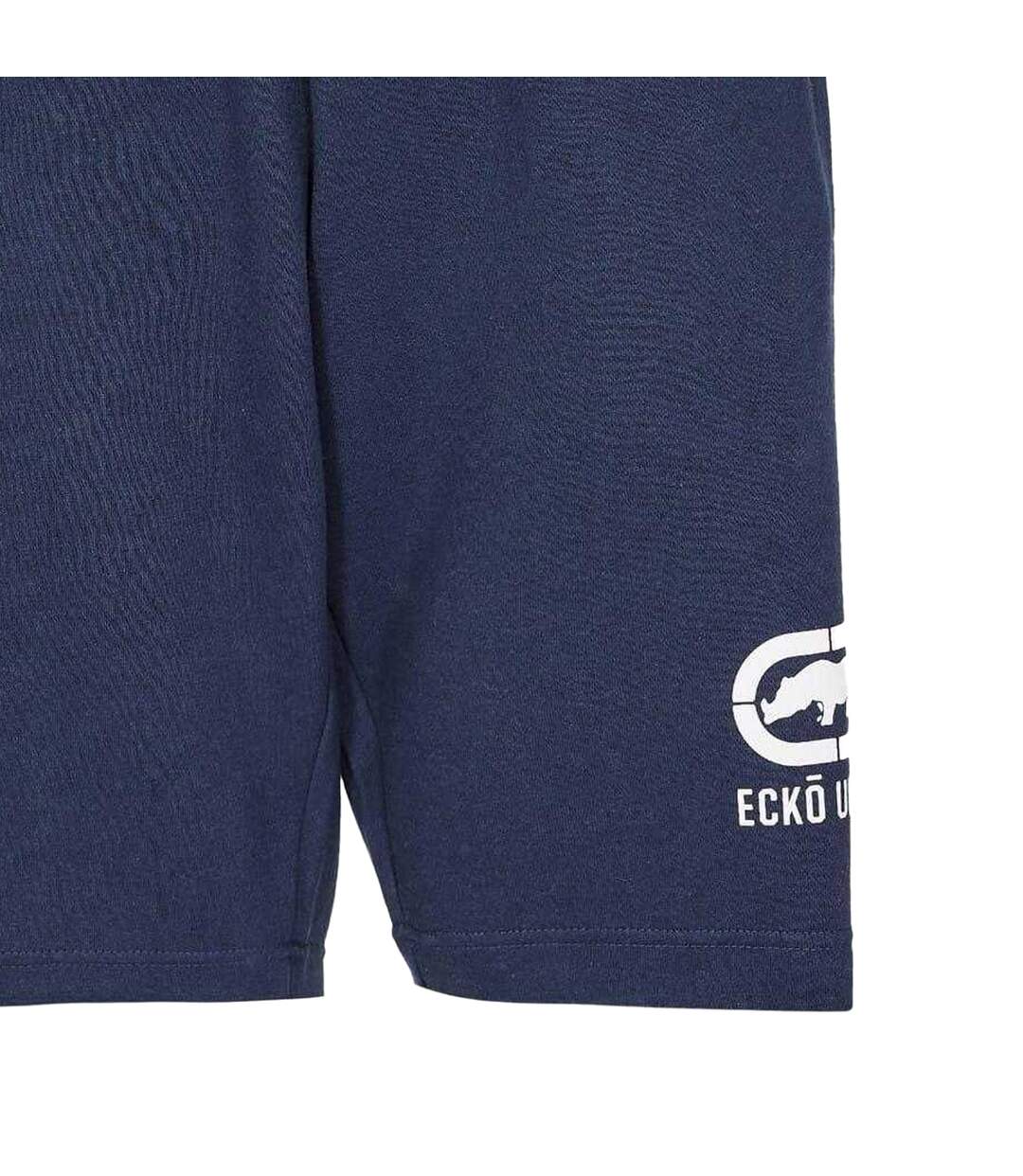 Mens Cloud Crocodile Fleece Casual Sweat Shorts Navy Ecko-2