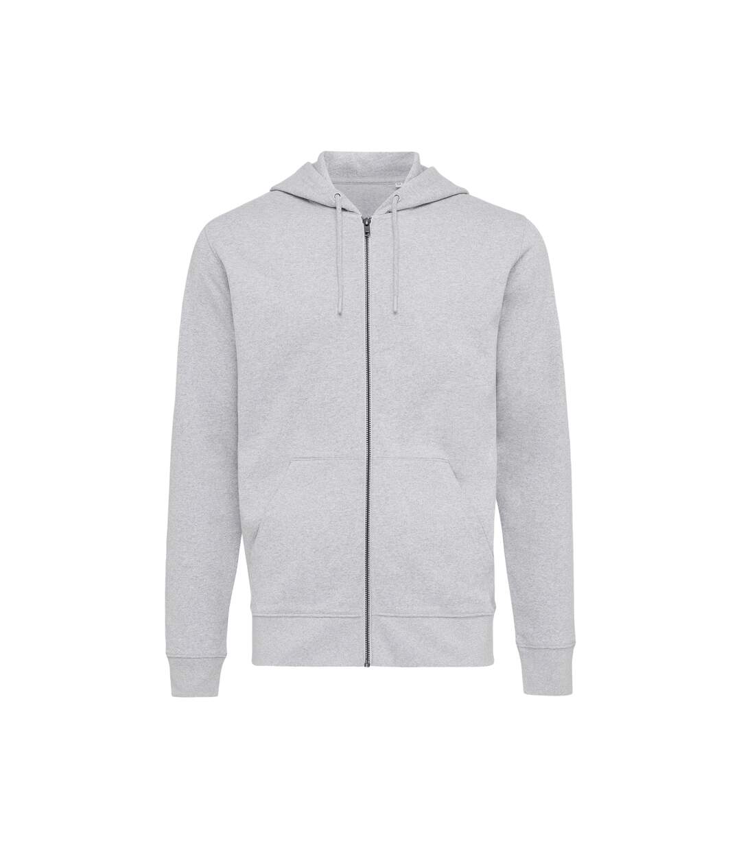 Unisex Adult Abisko Recycled Cotton Full Zip Hoodie Heather Grey Iqoniq-2
