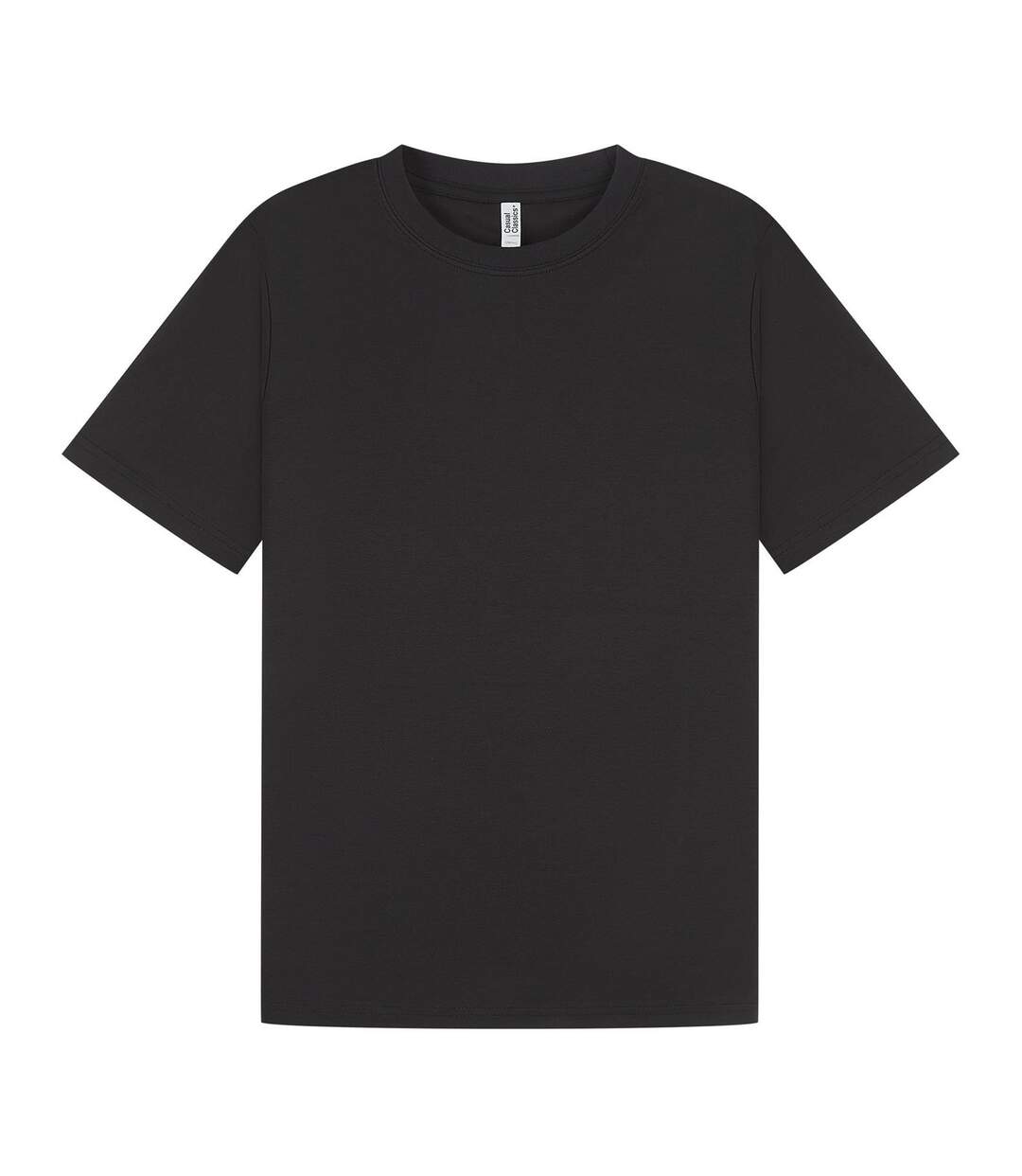Unisex adult interlock slim t-shirt black Casual Classics-1