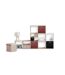 Lot de 2 boites de rangement en tissu Minimalist - 31x31x31cm - Rouge