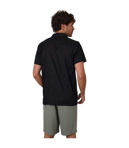 Chemise Manches Courtes Motif/style Géométrique Homme Noir Threadbare