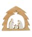 Crèche Sapin en Bois Ajourée 27cm Blanc & Naturel-1