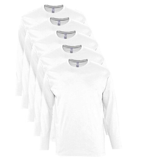 lot 5 T-shirts manches longues HOMME - blanc