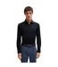 Mens Dotted Point Collar Long-sleeved Shirt Dark Blue Boss-4