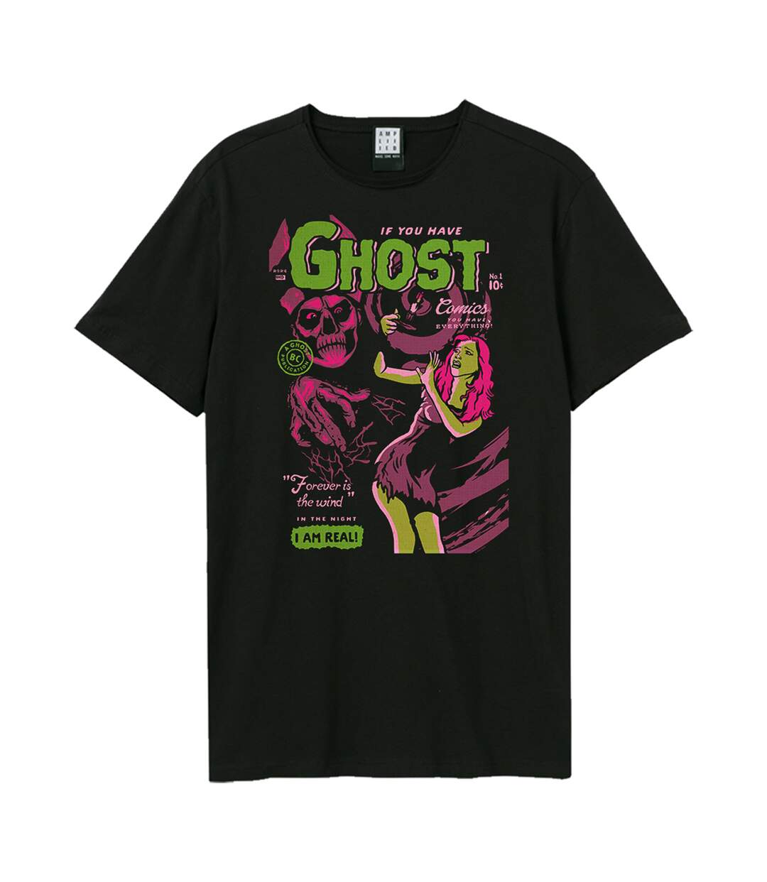 Unisex Adult Forever Is The Wind Ghost T-shirt Black Amplified-1