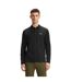 Mens Plisy Long-sleeved Polo Shirt Black Boss-1