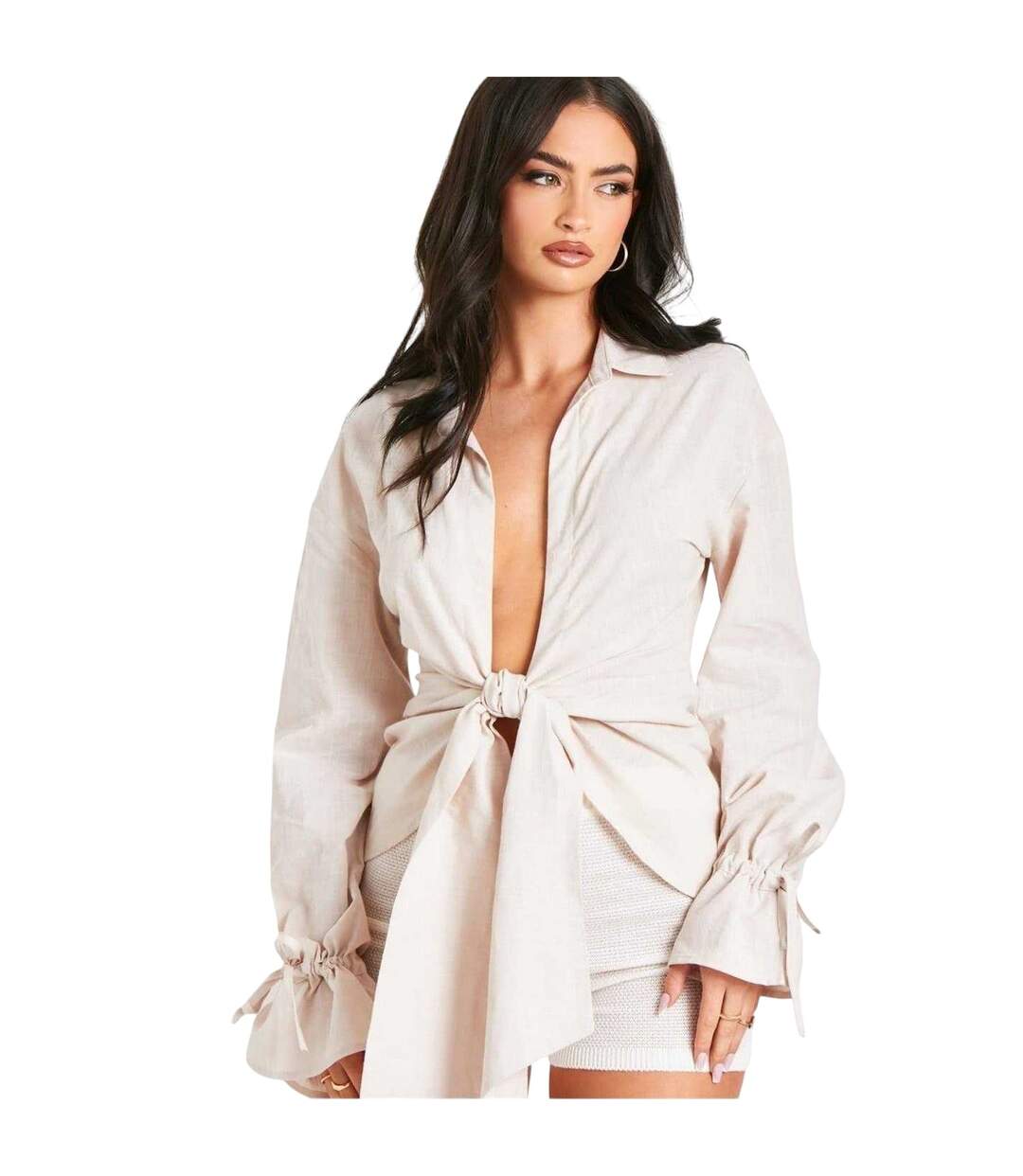 Chemise Femme Beige Missy Empire-2