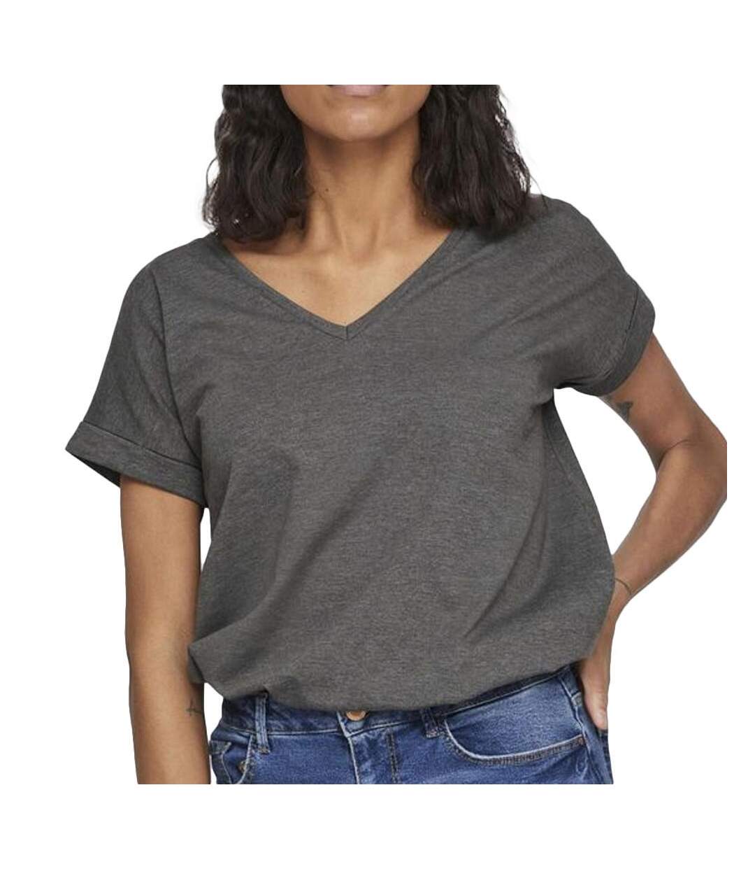 T-shirt gris femme vila dreamers - m-1
