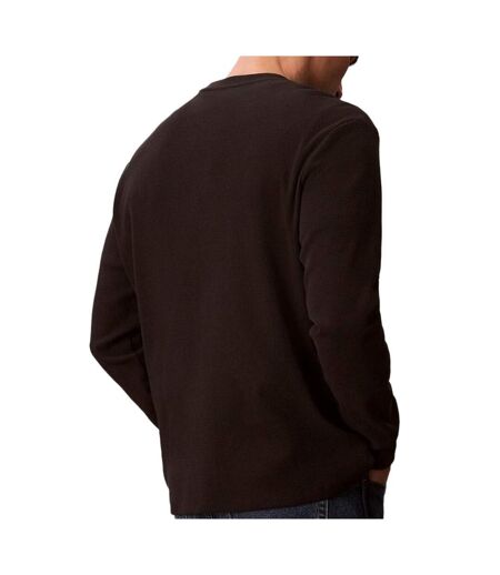 Sweat noir homme calvin klein jeans waffle badge - l