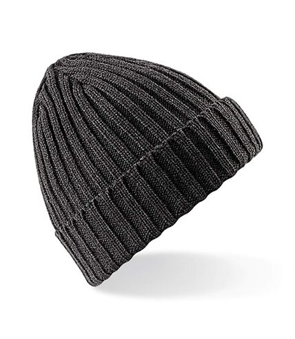 Beechfield Unisex Winter Chunky Ribbed Beanie Hat (Charcoal)