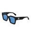 Womens/ladies Uv Protection Square Sunglasses One Size Black Blue Off White-1