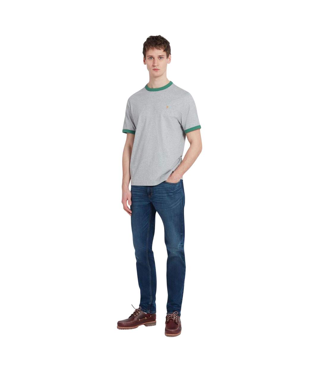 T-shirt Groves Homme Gris Farah-1