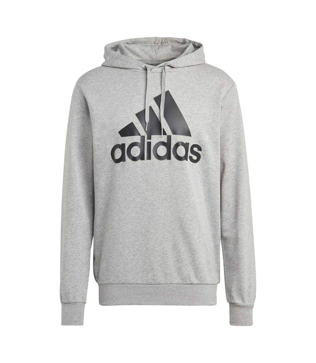 Mens Big Logo French Terry Tracksuit Grey Black Adidas-2