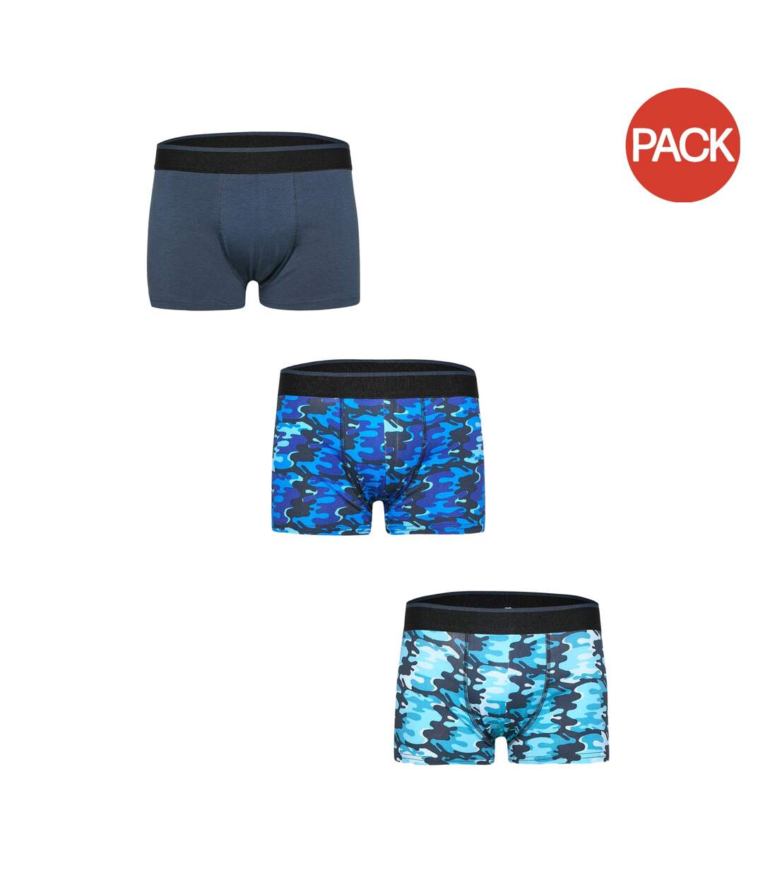 Tom Franks Mens Camo Boxer Shorts (Pack Of 3) (Blue Camo)