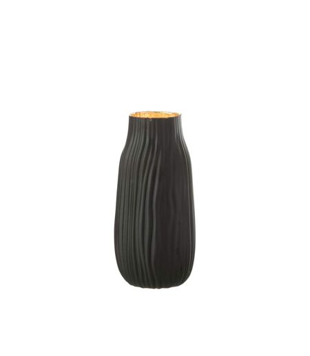Paris Prix - Vase à Rainures En Verre louis 26cm Noir