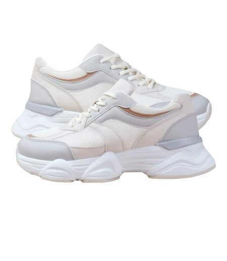 Womens/ladies hoops mesh sneakers cream/gray Where´s That From