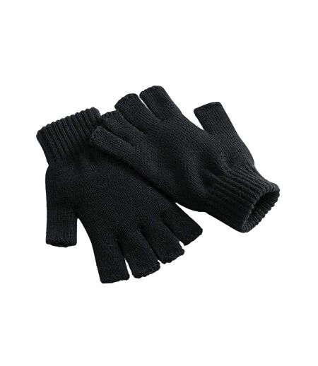Beechfield Unisex Adult Plain Fingerless Gloves (Black) (S, M)