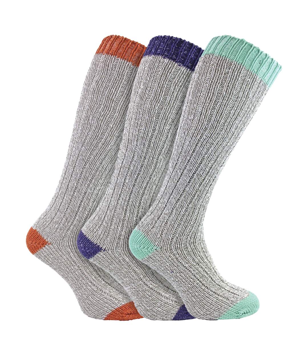 Sock Snob - 3 paires de chaussettes femme extra longues en laine douce et chaude-3