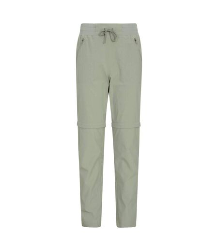 Womens/ladies Explorer Zip-off Hiking Trousers Khaki Green Mountain Warehouse