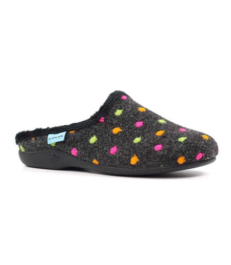 Chaussons Mules Peanut Femme Noir Lunar