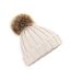 Bonnet pompom unisexe enfant blanc Beechfield