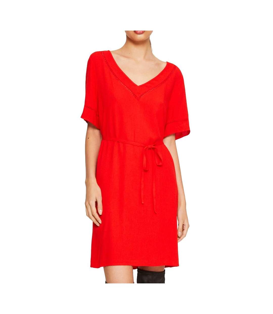 Robe rouge femme vila detail-1